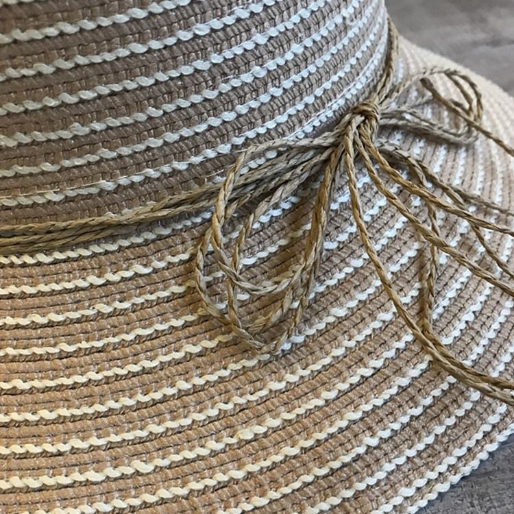 Chapeau À Rayures En Coquillage Pour Femme