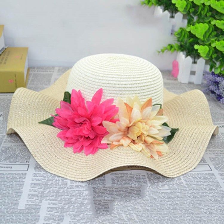 Chapeau De Soleil D'été À Appliqués Pour Femmes