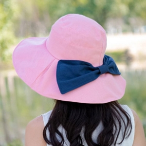 Chapeau De Soleil Rose Pur Coton Pour Femme