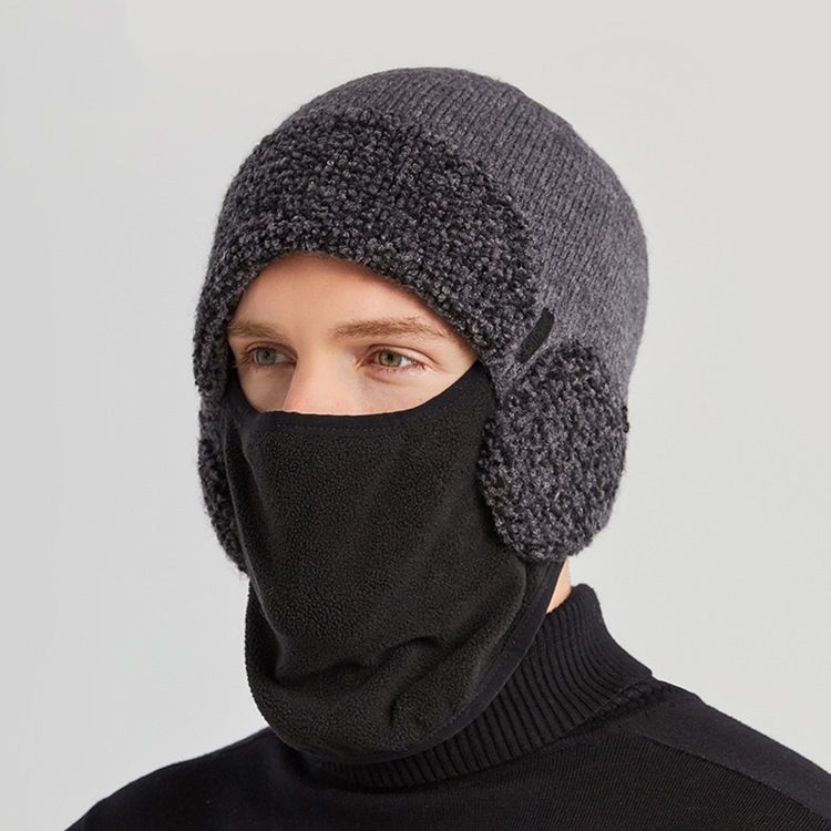 Chapeau Tricoté Pour Hommes En Fil De Laine À Blocs De Couleur Chapeaux D'hiver