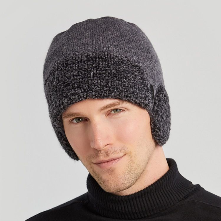 Chapeau Tricoté Pour Hommes En Fil De Laine À Blocs De Couleur Chapeaux D'hiver