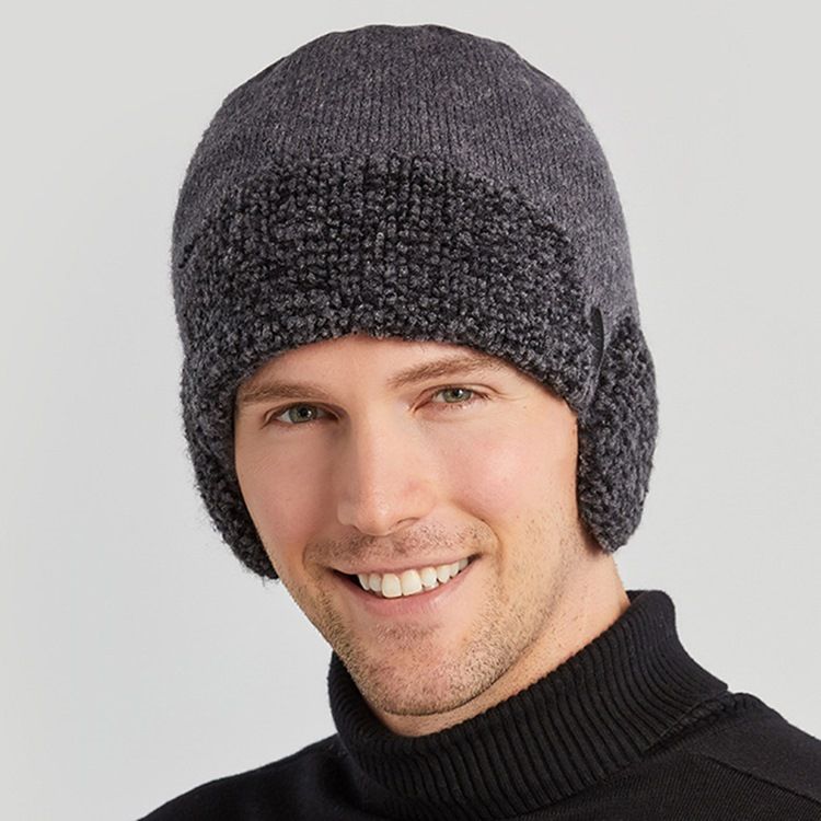 Chapeau Tricoté Pour Hommes En Fil De Laine À Blocs De Couleur Chapeaux D'hiver