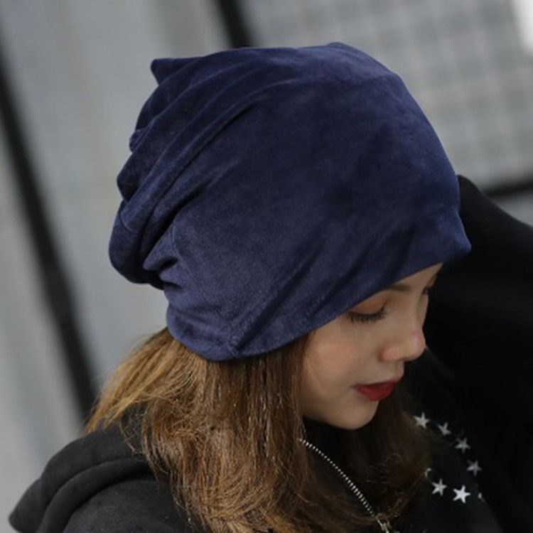 Chapeau Uni D'automne En Peluche De Couleur Pure Pour Femmes