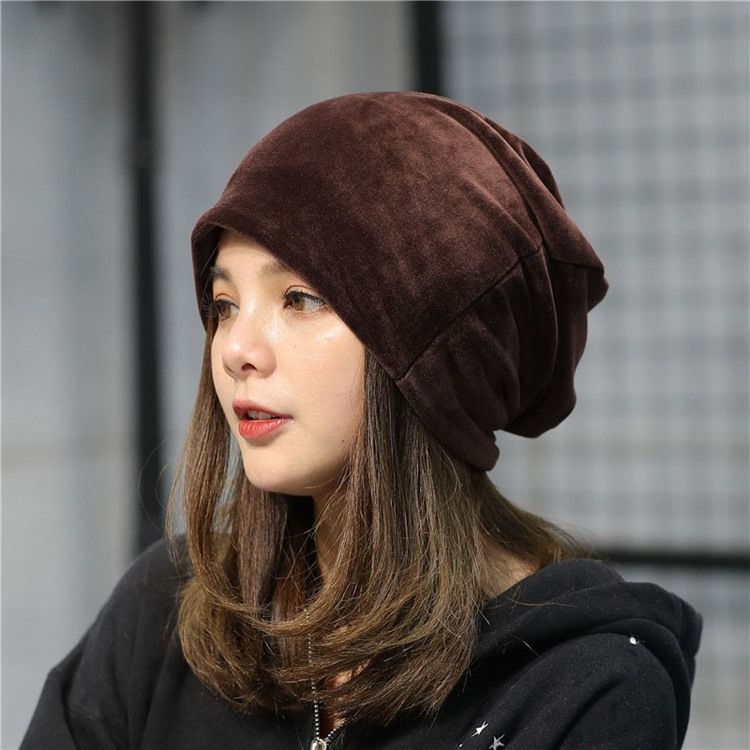 Chapeau Uni D'automne En Peluche De Couleur Pure Pour Femmes