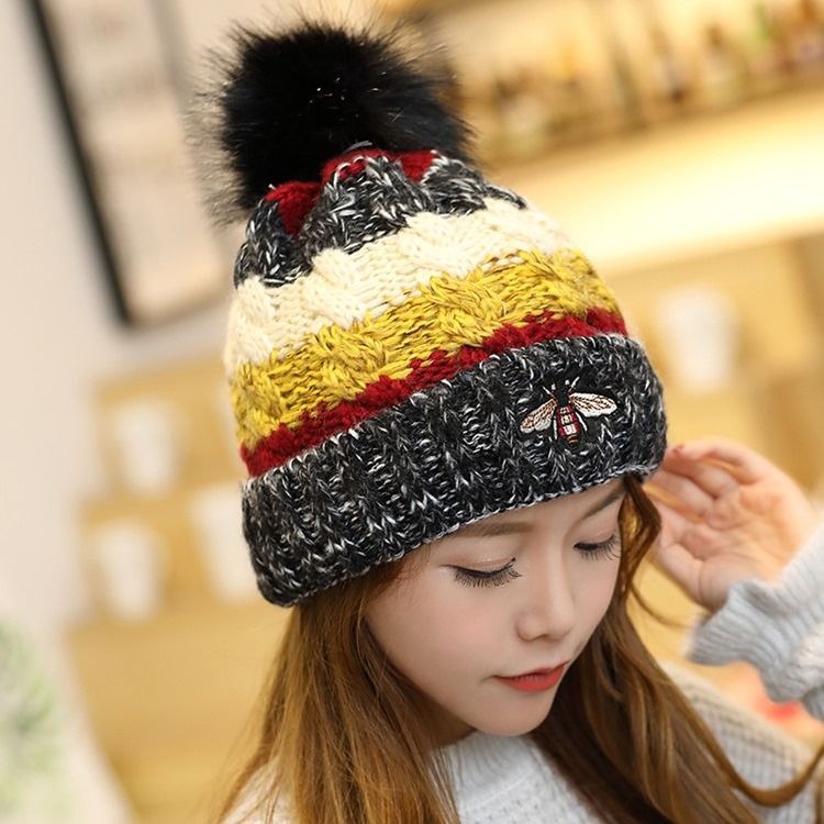 Chapeaux D'hiver En Patchwork De Fil De Laine Pour Femmes