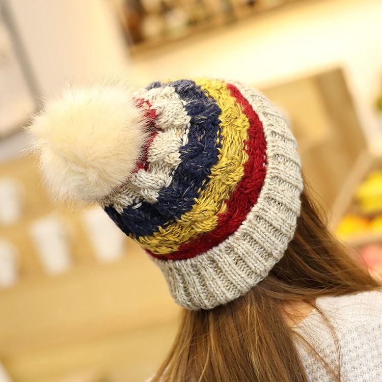 Chapeaux D'hiver En Patchwork De Fil De Laine Pour Femmes