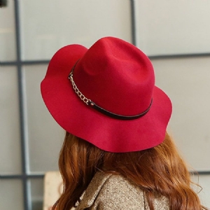 Chapeaux D'hiver Unis En Mélange De Laine Fedora Pour Femmes