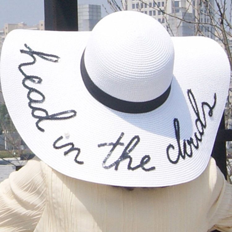 Chapeaux De Lettre À Paillettes Pour Chapeau De Paille Pour Femme