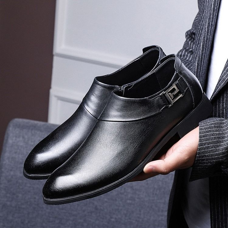 Chaussures Basses Unies À Bout Pointu Et Bout Pointu Pour Hommes