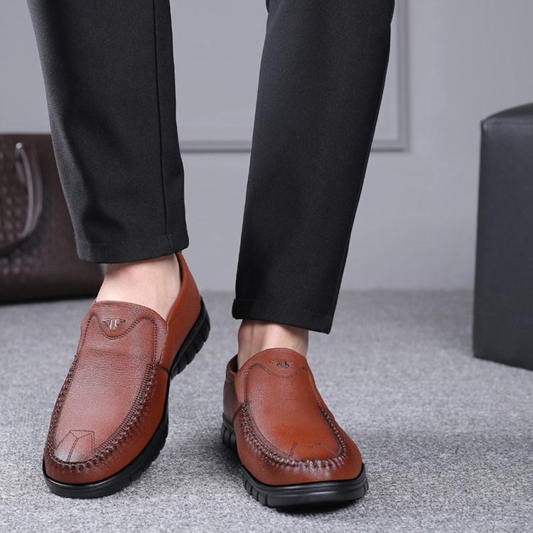 Chaussures Confortables Pour Hommes À Bout Rond Et À Enfiler En Pu