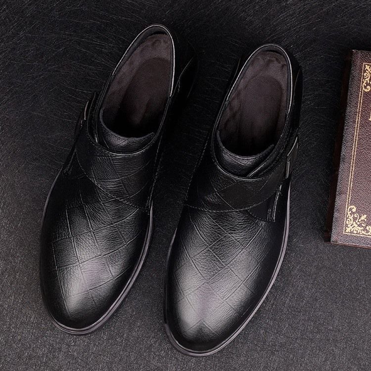 Chaussures En Cuir Pour Hommes À Bout Rond Et À Coupe Basse