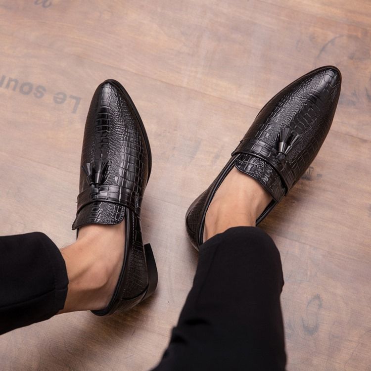 Chaussures Habillées Pour Hommes À Bout Pointu Et Motif Alligator