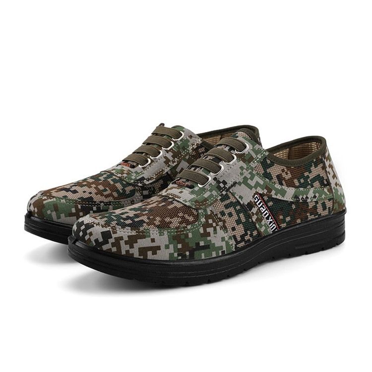 Chaussures De Skate Pour Hommes À Bout Rond Et À Coupe Basse Et Camouflage