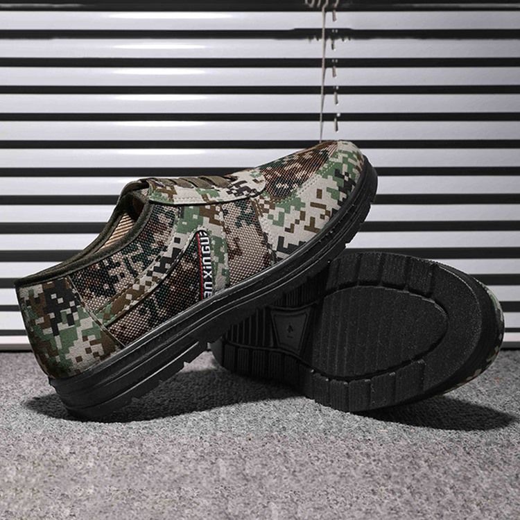 Chaussures De Skate Pour Hommes À Bout Rond Et À Coupe Basse Et Camouflage