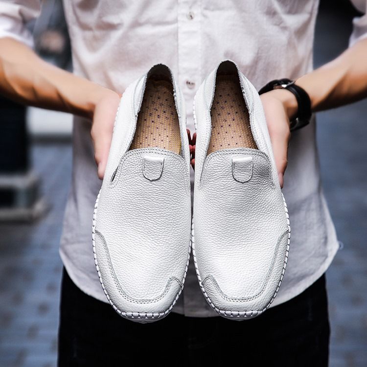 Mocassins Confortables Pour Hommes À Bout Rond Et À Enfiler En Pu