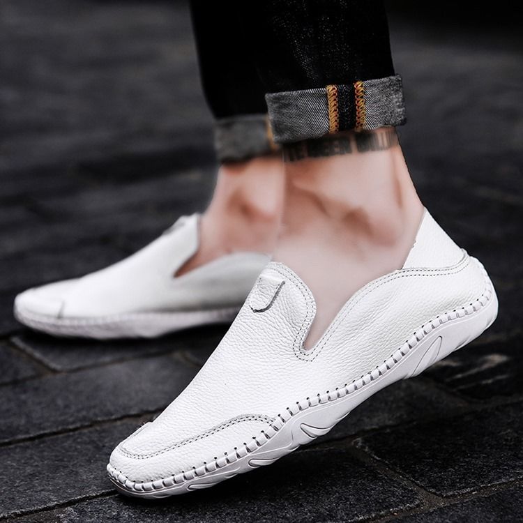 Mocassins Confortables Pour Hommes À Bout Rond Et À Enfiler En Pu