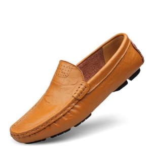 Mocassins À Enfiler Unis Pour Hommes