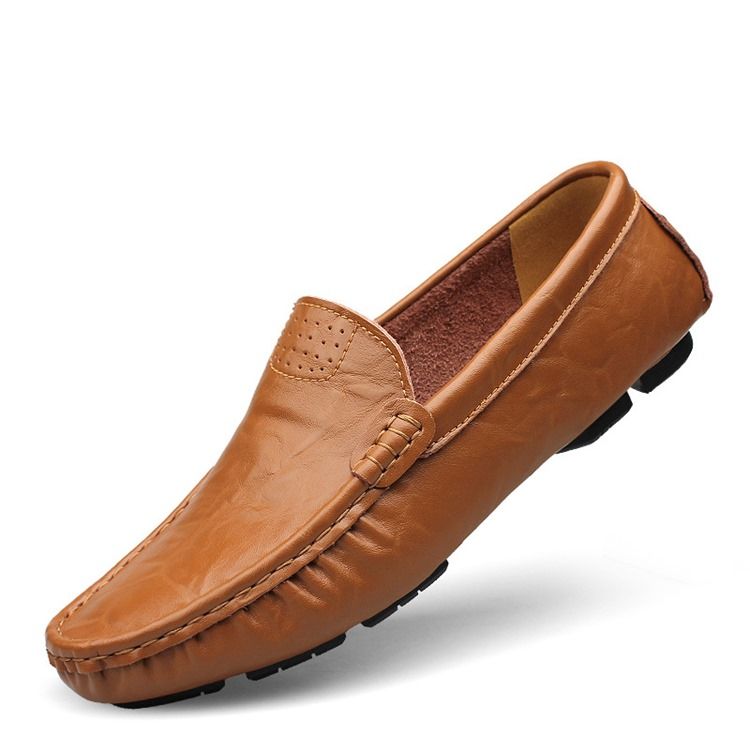 Mocassins À Enfiler Unis Pour Hommes