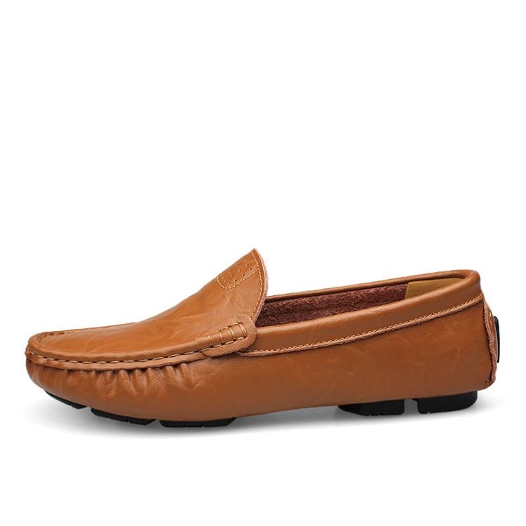 Mocassins À Enfiler Unis Pour Hommes