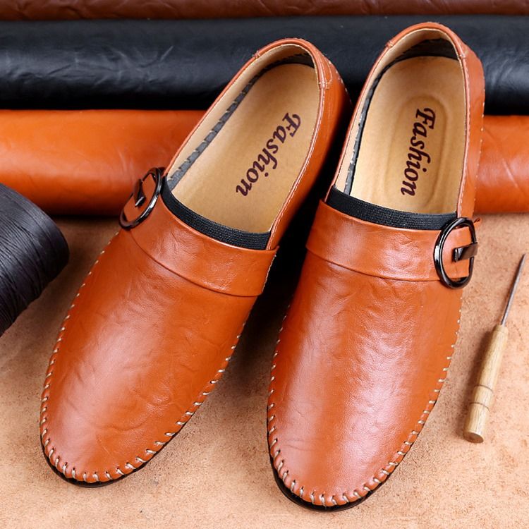 Mocassins Pour Hommes À Boucle En Pu