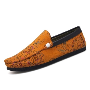 Mocassins Pour Hommes À Coupe Basse Et À Fleurs