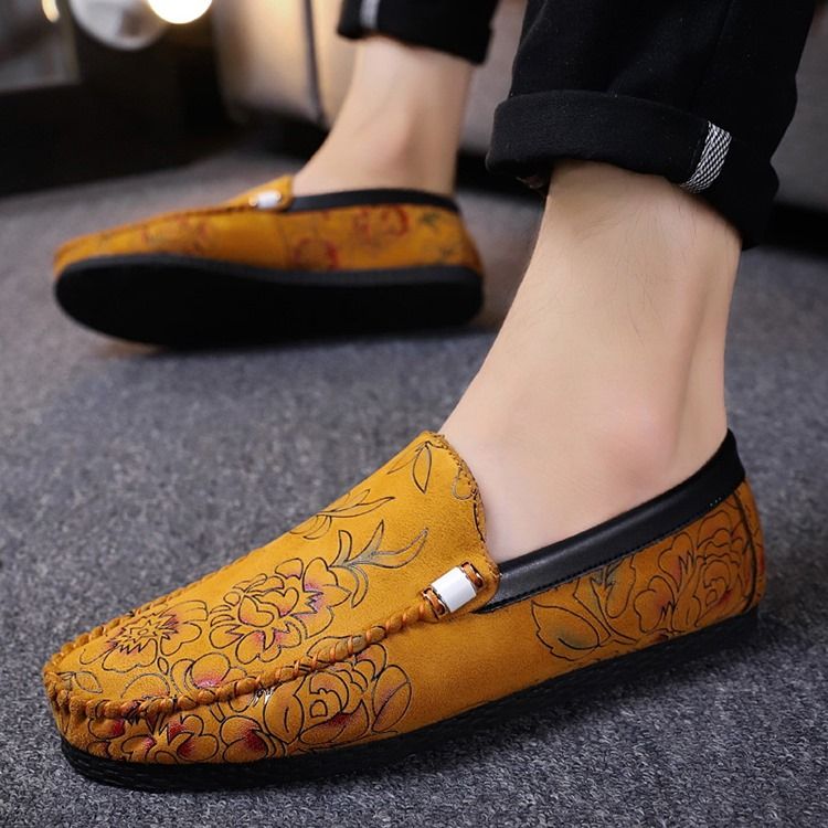 Mocassins Pour Hommes À Coupe Basse Et À Fleurs