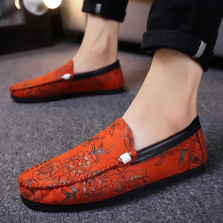 Mocassins Pour Hommes À Coupe Basse Et À Fleurs