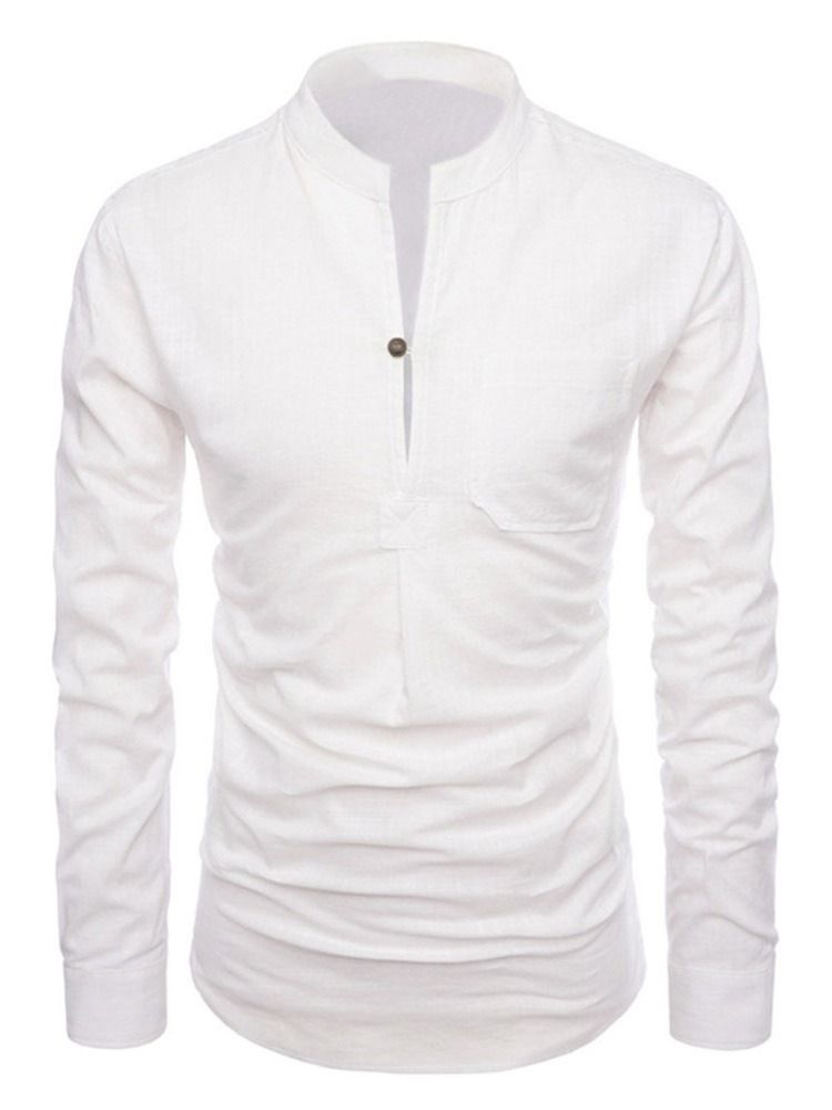 Chemise Ample Coréenne À Poche Unie Pour Hommes