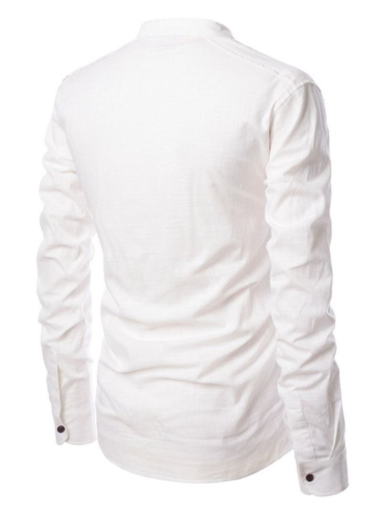 Chemise Ample Coréenne À Poche Unie Pour Hommes