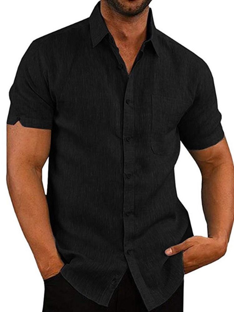 Chemise Ample Décontractée À Boutonnage Simple Pour Hommes