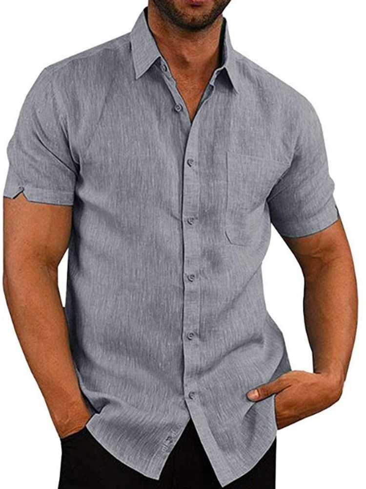 Chemise Ample Décontractée À Boutonnage Simple Pour Hommes