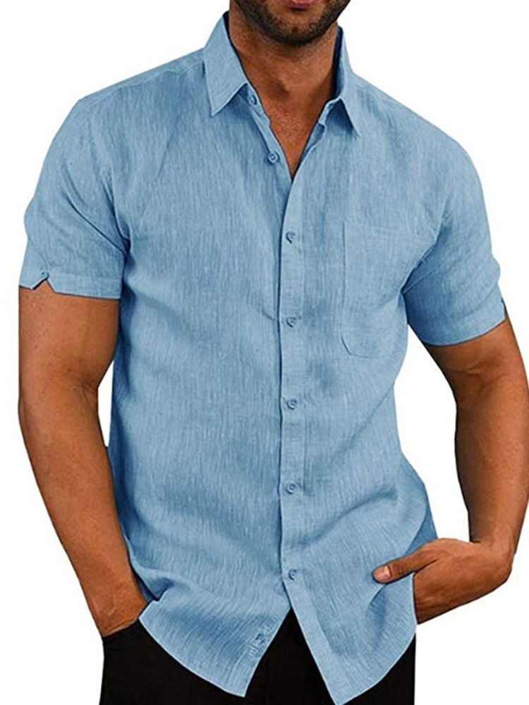 Chemise Ample Décontractée À Boutonnage Simple Pour Hommes