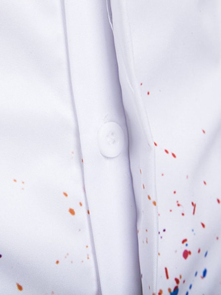 Chemise À Boutonnage Simple Pour Hommes Avec Revers À Imprimé Floral Et Automne