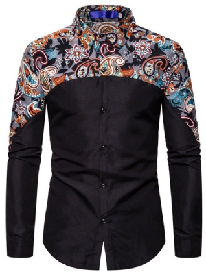 Chemise À Boutonnage Simple Pour Hommes Décontractée À Fleurs