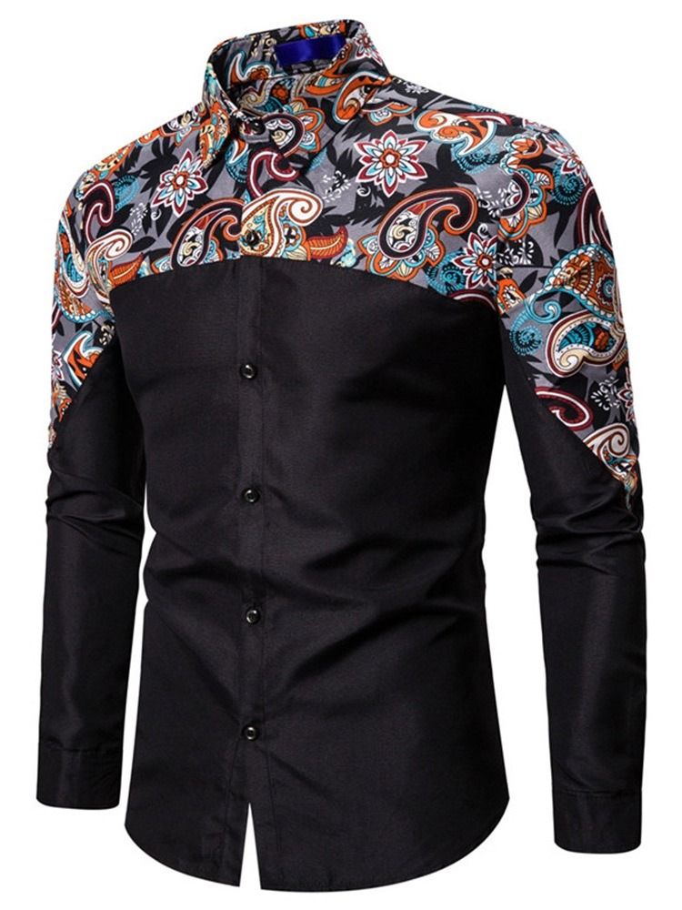 Chemise À Boutonnage Simple Pour Hommes Décontractée À Fleurs