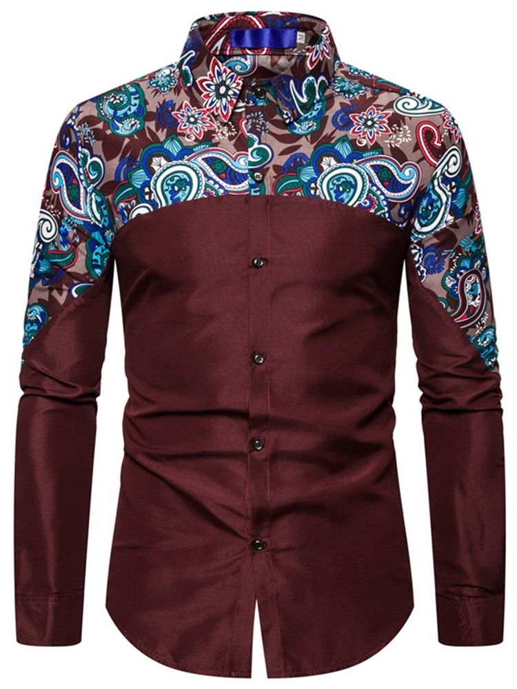 Chemise À Boutonnage Simple Pour Hommes Décontractée À Fleurs