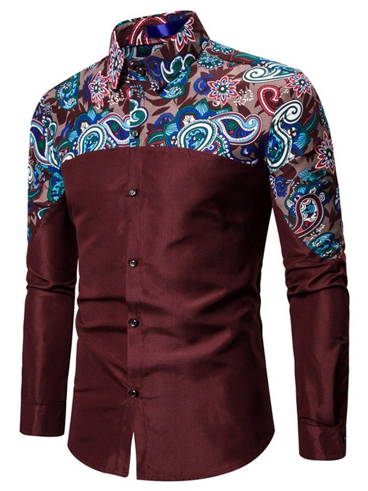 Chemise À Boutonnage Simple Pour Hommes Décontractée À Fleurs