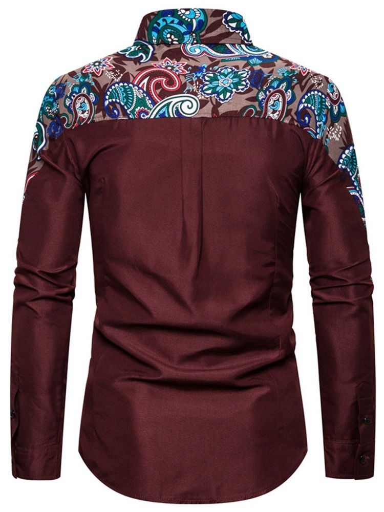 Chemise À Boutonnage Simple Pour Hommes Décontractée À Fleurs