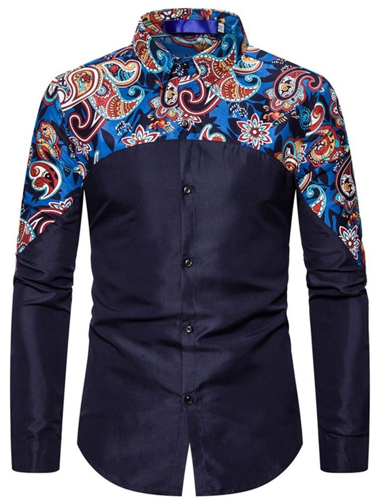 Chemise À Boutonnage Simple Pour Hommes Décontractée À Fleurs