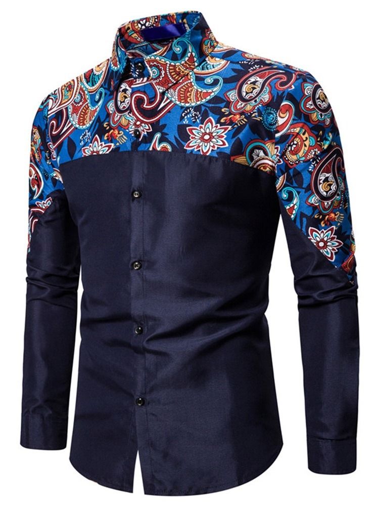 Chemise À Boutonnage Simple Pour Hommes Décontractée À Fleurs