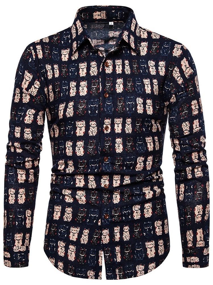 Chemise À Boutonnage Simple Pour Hommes À Imprimé Floral Et Revers