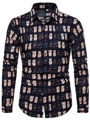 Chemise À Boutonnage Simple Pour Hommes À Imprimé Floral Et Revers