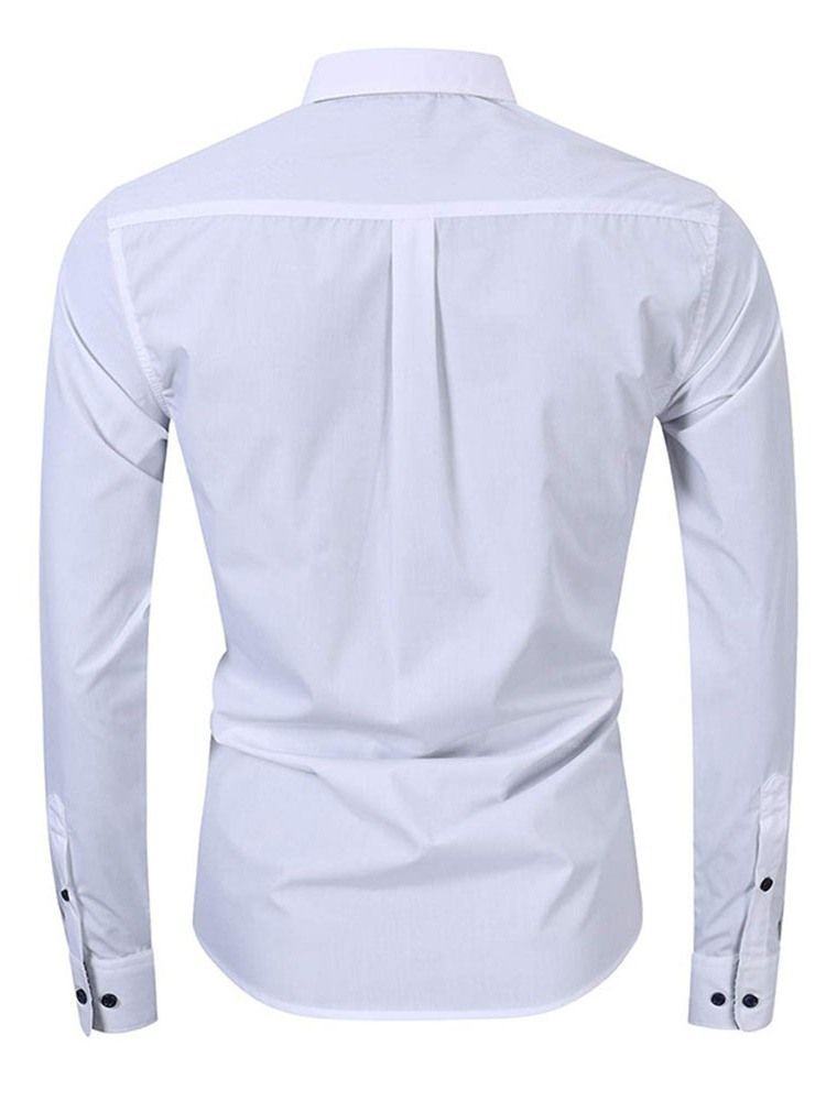 Chemise À Boutonnage Simple Pour Hommes Ol Avec Poche À Revers