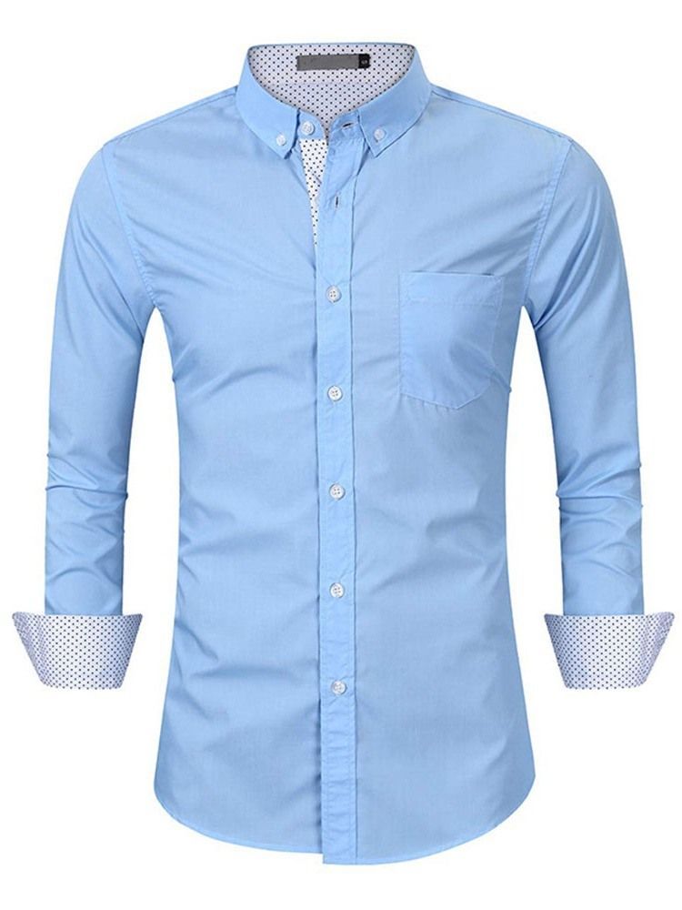 Chemise À Boutonnage Simple Pour Hommes Ol Avec Poche À Revers