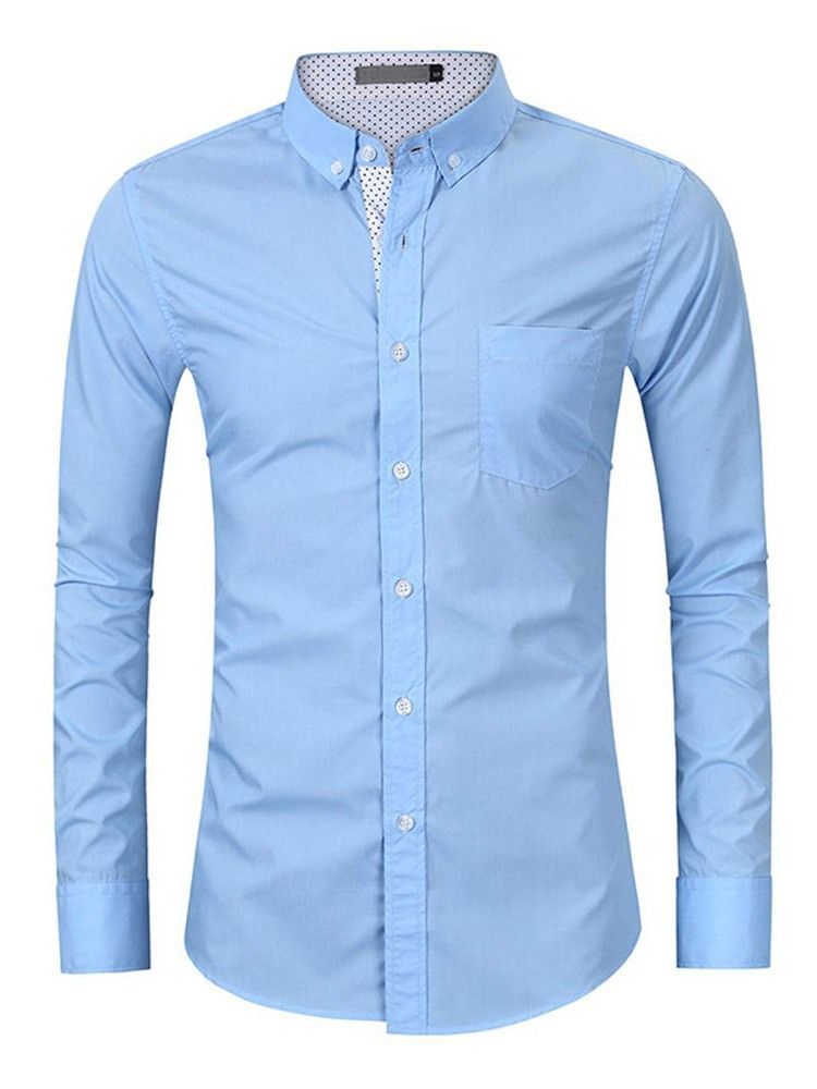 Chemise À Boutonnage Simple Pour Hommes Ol Avec Poche À Revers