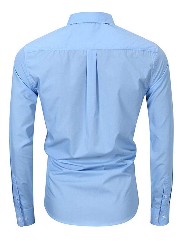 Chemise À Boutonnage Simple Pour Hommes Ol Avec Poche À Revers