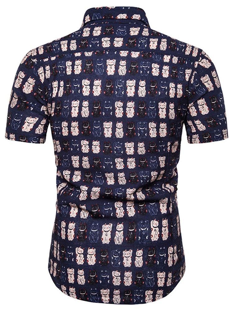 Chemise À Boutonnage Simple Pour Hommes À Revers Et Patchwork D'automne