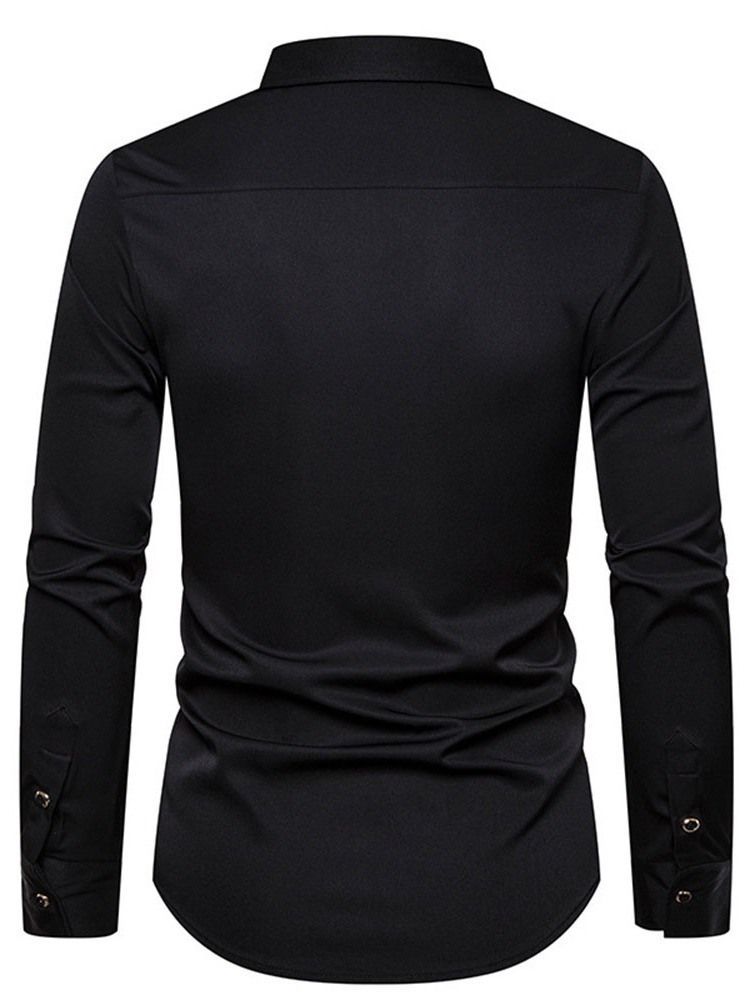 Chemise D'automne À Boutonnage Simple Pour Hommes À Revers Végétal