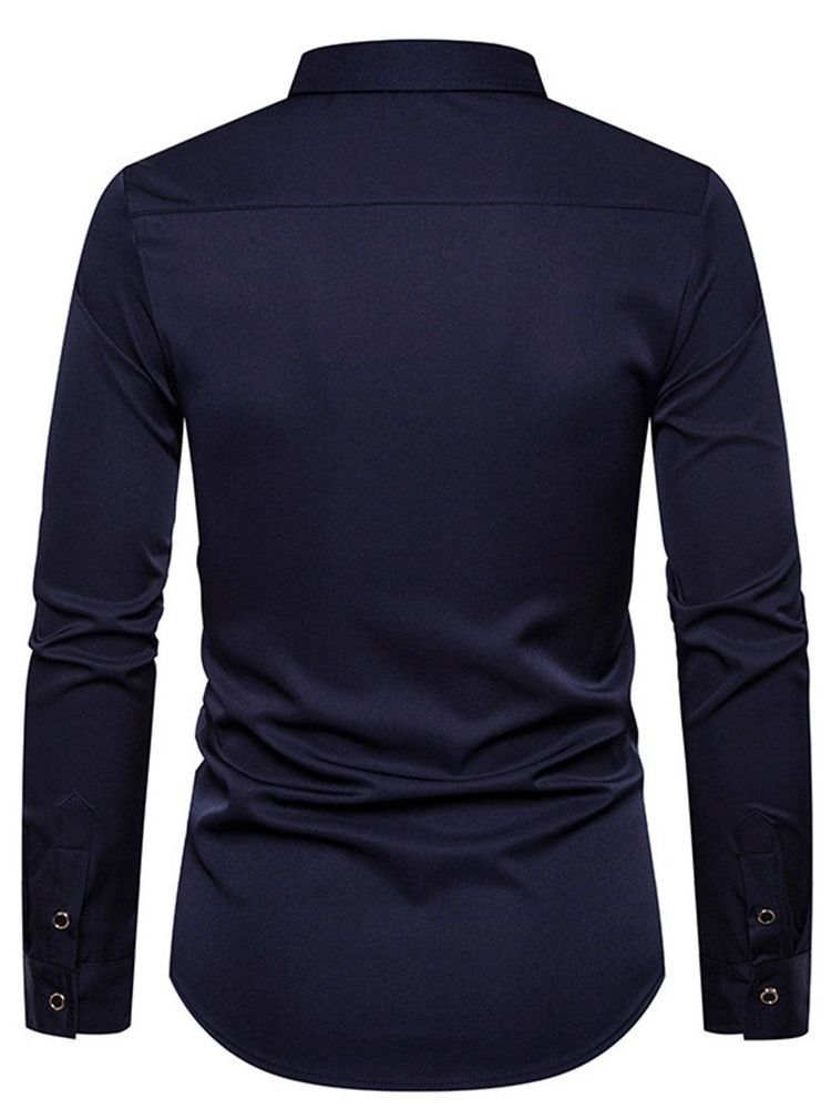 Chemise D'automne À Boutonnage Simple Pour Hommes À Revers Végétal