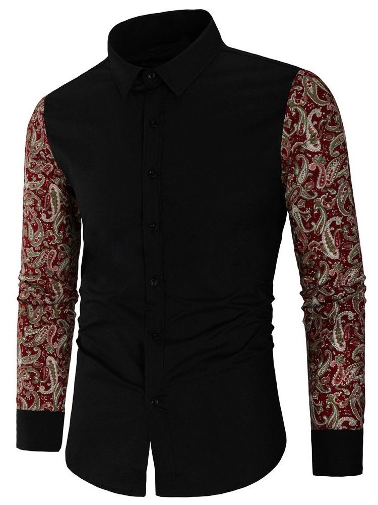 Chemise D'automne Pour Femmes À Revers En Patchwork Floral Pour Hommes